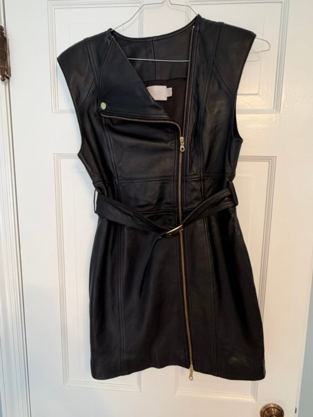 Misha Collection Loren Lamb Leather Dress - Size 8 US